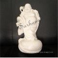 Customized design beige marble laughing buddha statues
